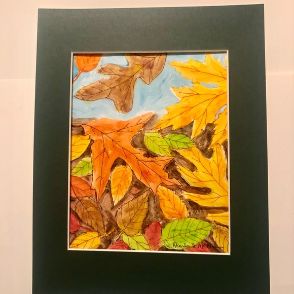 Fall Leaves HAND CRAFTED Watercolor Painting - Picture 2 of 6